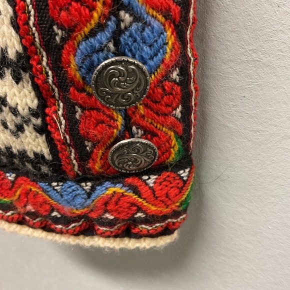 Vintage Dale of Norway Wool Cardigan Sweater Women's M Pewter Clasps Nordic Knit - Picture 8 of 8